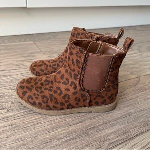 Leopard Print Kids Ankle Boots toddler size 9